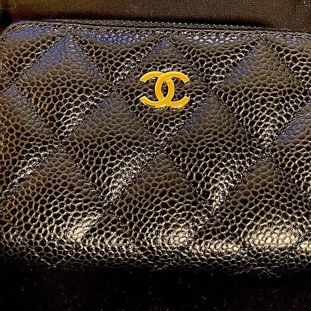 CHANEL Caviar Quilted Classic Zipped Coin Purse Black 100% AUTHENTIC